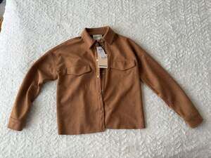 NWT Industry Brown Faux Suede Snap-Front Shacket